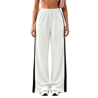 Women's Tear Away Pants Side Split Snap Button Sweatpants Leg Breakaway Post Surgery With Pockets
