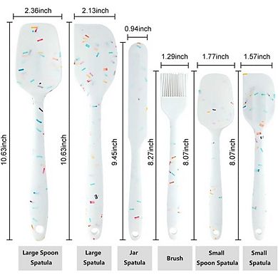 6-Piece Silicone Spatula Set, Heat-Resistant, Nonstick with Stainless Steel Core