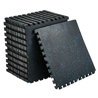 0.56" Thick 96 Sq.ft High Density EVA Foam Gym Flooring Mats,for Home Gym Exercise,Non-Slip,24 Tiles