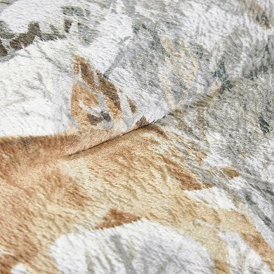 5-Piece Velvet Comforter Set - Rustic Winter Woodland Deer Bedding Set