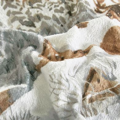 5-Piece Velvet Comforter Set - Rustic Winter Woodland Deer Bedding Set