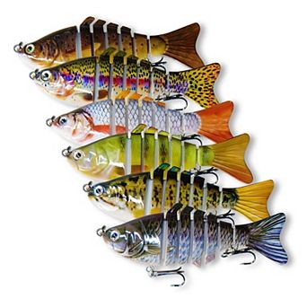 6 pc Fishing Lures Multi Jointed Swimbaits Slow Sinking
