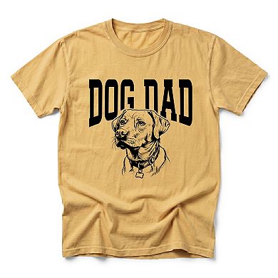 Dog Dad Sketch - Men's Garment Dyed Graphic T-Shirt