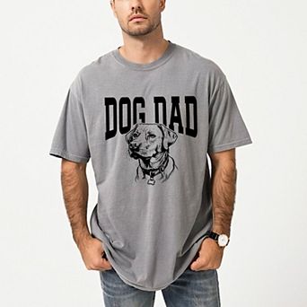 Dog Dad Sketch - Men's Garment Dyed Graphic T-Shirt