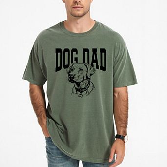 Dog Dad Sketch - Men's Garment Dyed Graphic T-Shirt