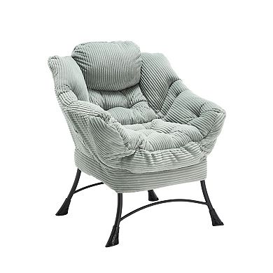 Eazegath Modern Upholstered Lounge Accent Chair Lazy Chair with Ottoman and Armrests