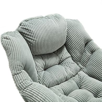Eazegath Modern Upholstered Lounge Accent Chair Lazy Chair with Ottoman and Armrests