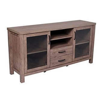 Flash Furniture Engineered Wood Buffet Sideboard Storage Cabinet w/ 2 Drawers, Doors