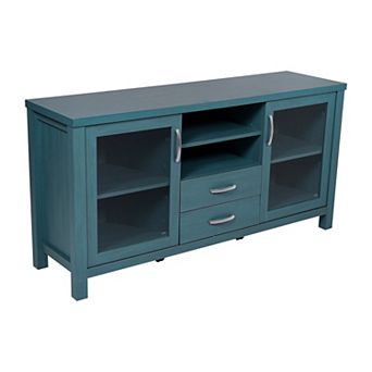 Flash Furniture Engineered Wood Buffet Sideboard Storage Cabinet w/ 2 Drawers, Doors