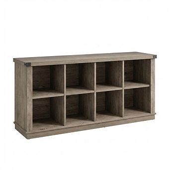 8 Cube Storage Organizer Bookshelf, 3 tier Farmhouse Horizontal Bookcase