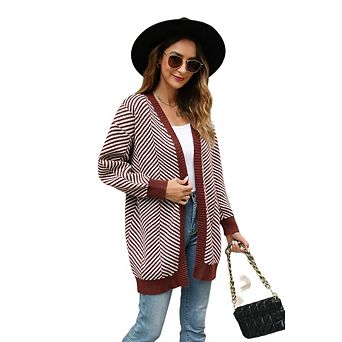 Women Long Sleeve Open Front Casual Lightweight Long Loose Knit Cardigan