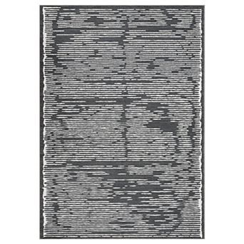 Rugs for Living Room, Washable Modern Stripe Carpet, Non Slip & Low Pile, Area Rug for Bedroom