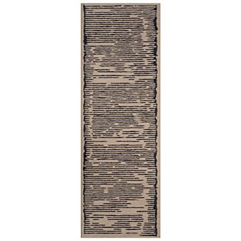 Rugs for Living Room, Washable Modern Stripe Carpet, Non Slip & Low Pile, Area Rug for Bedroom