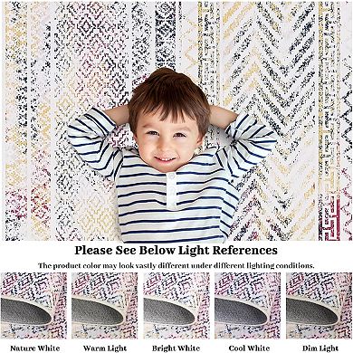 Area Rug for Bedroom Boho Moroccan Farmhouse Rugs Non Slip Backing Soft Carpet Office Rug