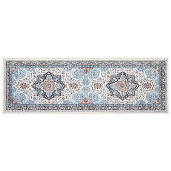 Floral Pattern Area Rug, Non Slip Backing Carpet for Kitchen Bathroom Living Room Hallways Bedroom