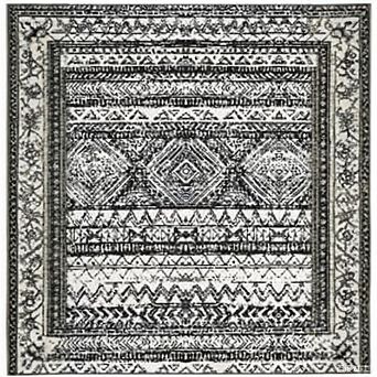 Boho Geometric Area Rug - Washable Stain Resistant Low Pile Non Slip Carpet for Living Room Bedroom