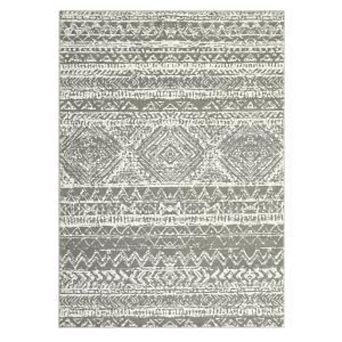 Boho Geometric Area Rug - Washable Stain Resistant Low Pile Non Slip Carpet for Living Room Bedroom