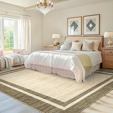 Fashionwu Modern Solid Rug Soft Thin Carpet for Living Room Washable Non Slip Mat for Bedroom