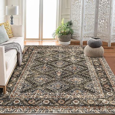 Area Rugs, Washable Rugs for Living Room, Vintage Boho for Office, Dining Room