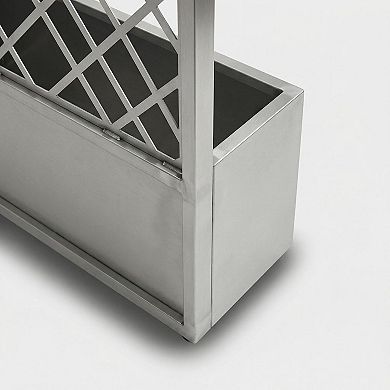 Mobile Galvanized Steel Raised Garden Bed Kit with Trellis & Privacy Screen for Vegetables, Flowers