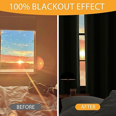 Blackout Curtains, 100% Light Blocking, Thermal Insulated, Noise Reducing Drapes