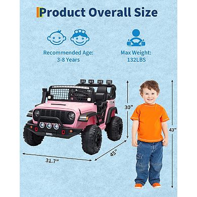 24V 2 Seats Kids Ride on Car with Remote Control, 20" Width Seat for Two 3+ Years Children