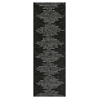 Washable Diamond Striped Rug, Non-Slip Stain-Resistant Carpet for Living Room, Bedroom, Office