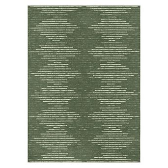 Washable Diamond Striped Rug, Non-Slip Stain-Resistant Carpet for Living Room, Bedroom, Office
