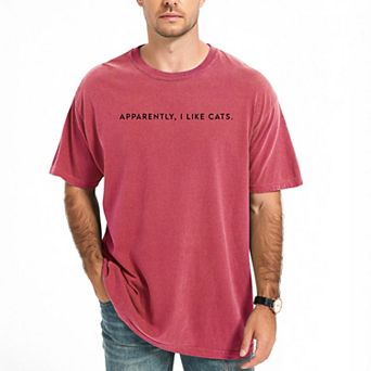 Apparently, I Like Cats - Men's Garment Dyed Graphic T-Shirt