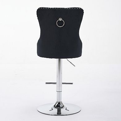 Pnronnc Swivel Velvet Barstools Upholstered Bar Stools wTufted Pub Chairs Breakfast Bar Chairs