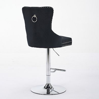 Pnronnc Swivel Velvet Barstools Upholstered Bar Stools wTufted Pub Chairs Breakfast Bar Chairs