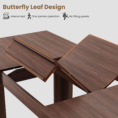 Wood Extendable Dining Table for 6-10 People, with Seamless Extension from 63 to 86.6 Inches