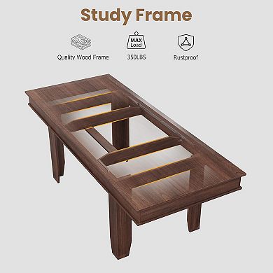 Wood Extendable Dining Table for 6-10 People, with Seamless Extension from 63 to 86.6 Inches