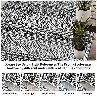 Area Rug, Moroccan Boho Design, Non-Shedding & Easy to Clean