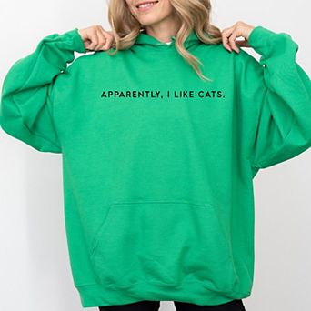 Apparently, I Like Cats - Women's Graphic Hoodie