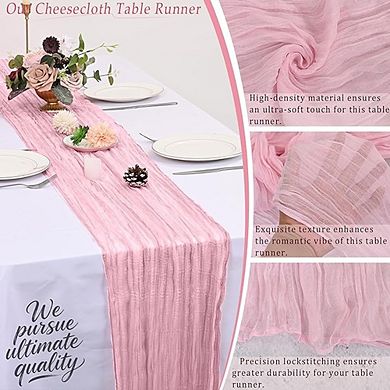 Cheesecloth Table Runners Semi-Sheer Boho Gauze for Wedding & Party Decor