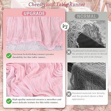 Cheesecloth Table Runners Semi-Sheer Boho Gauze for Wedding & Party Decor