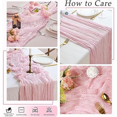 Cheesecloth Table Runners Semi-Sheer Boho Gauze for Wedding & Party Decor