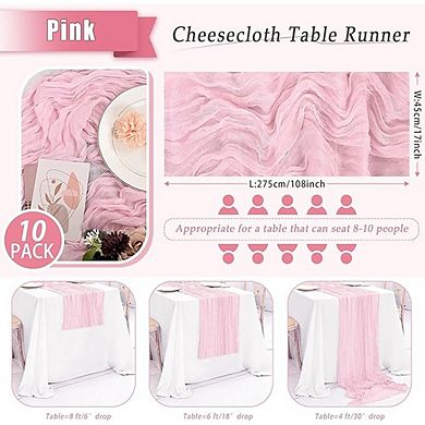 Cheesecloth Table Runners Semi-Sheer Boho Gauze for Wedding & Party Decor
