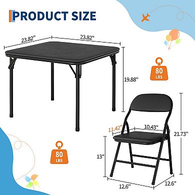 Kids Folding Table and Chairs Set, Toddler Activity Table for Dining Room Daycare Classroom