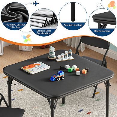 Kids Folding Table and Chairs Set, Toddler Activity Table for Dining Room Daycare Classroom