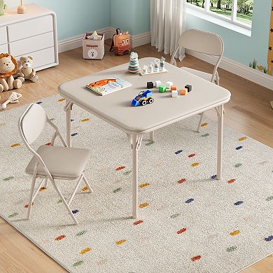 Kids Folding Table and Chairs Set, Toddler Activity Table for Dining Room Daycare Classroom