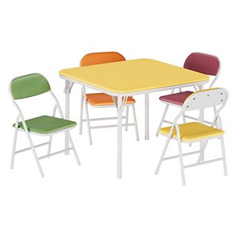 Kids Folding Table and Chairs Set, Toddler Activity Table for Dining Room Daycare Classroom