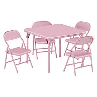 Kids Folding Table and Chairs Set, Toddler Activity Table for Dining Room Daycare Classroom