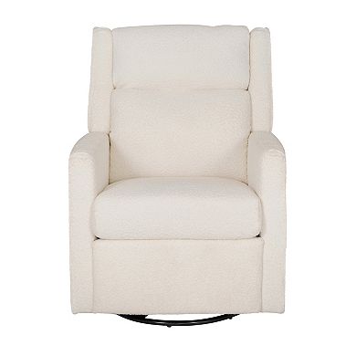 Emma and Oliver Rocking Recliner Glider with USB/USB-C Charging-270° Swivel