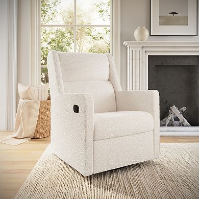 Emma and Oliver Rocking Recliner Glider with USB/USB-C Charging-270° Swivel