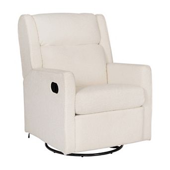 Emma and Oliver Rocking Recliner Glider with USB/USB-C Charging-270° Swivel