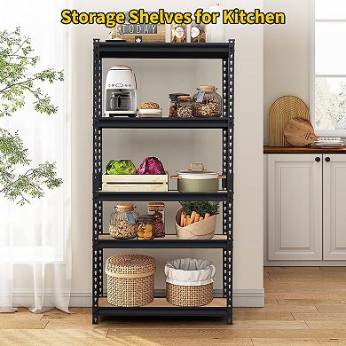 5-Tier Heavy Duty Storage, Adjustable Metal Shelving Rack