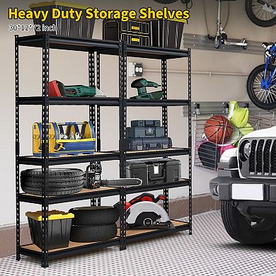 5-Tier Heavy Duty Storage, Adjustable Metal Shelving Rack