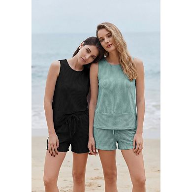 Ekouaer Women Summer Two Piece Set Casual Cruise Beach Vacation